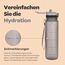 Hydracy Trinkflasche mit Strohhalm und Zeitmarkierung - 1L Wasserflasche - BPA-freie Trinkflasche - Auslaufsichere Sportflasche - Kondensationsfrei für Sport und Outdoor
