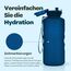 Hydracy Trinkflasche mit Fruchteinsatz - 2L Wasserflasche - BPA-freie Trinkflasche mit Zeitmarkierung Auslaufsichere Sportflasche - Kondensationsfrei für Sport und Outdoor