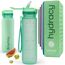 Hydracy Trinkflasche mit Strohhalm und Zeitmarkierung - 1L Wasserflasche - BPA-freie Trinkflasche - Auslaufsichere Sportflasche - Kondensationsfrei für Sport und Outdoor