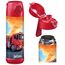 Jarlson® Trinkflasche Kinder Edelstahl MALI [THERMOSFLASCHE] - Kindertrinkflasche Auslaufsicher - Thermoskanne Kohlensäure geeignet - Trink Flasche für Schule & Kindergarten (500ml, Feuerwehr Rot)