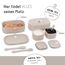 BJORKI® Bento Box für Kinder inkl. BONUS Namensticker - Auslaufsichere Lunchbox mit Fächern - Nachhaltige Brotdose Kinder für Kindergarten & Schule - Die Jausenbox für unterwegs. (Pastell Beige)