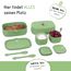 BJORKI® Bento Box für Kinder inkl. GRATIS Namensticker - Auslaufsichere Lunchbox mit Fächern - Nachhaltige Brotdose Kinder für Kindergarten & Schule - Die Jausenbox für unterwegs. (Pastell Grün)