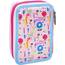 Clondo Mädchen 3-Fach Federmäppchen für Disney Prinzessinnen Fans – 44-teilig, komplett gefüllt – mit Schere, Lineal, Buntstiften – Rosa & Lila – Ideal für Schule & als Geschenk