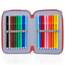 Clondo Jungen 3-Fach Federmäppchen für Avengers Fan – 45-teilig, komplett gefüllt – mit Schere, Kleber, Buntstiften 3.0 – Blau – ideal für Schule & als Geschenk – Iron Man, Captain America, Hulk