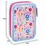 Clondo Mädchen 3-Fach Federmäppchen für Disney Prinzessinnen Fans – 44-teilig, komplett gefüllt – mit Schere, Lineal, Buntstiften – Rosa & Lila – Ideal für Schule & als Geschenk