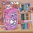 Clondo 3-Fach Federmäppchen Mädchen Gefüllt für Hello Kitty Kuromi Fan – Schulmäppchen Set 46 Teile mit Radierbaren Stiften, Filzstiften, Buntstiften – ideal für Schule & als Geschenk