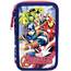 Clondo Federmäppchen 44 Stück, für Avengers Fan, Mäppchen, Mehrfarbig, Federtasche, Etui mit Stiften, Kugelschreiber, Kinder, Grundschule, 3 Fächer, Superhelden