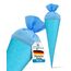 itenga Bastelschultüte Schultütenrohling Zuckertüte Schultüte 70cm rund mit und ohne Filzverschluss (Hellbau mit Filzverschluss)