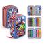 Clondo Jungen 3-Fach Federmäppchen für Avengers Fan – 45-teilig, komplett gefüllt – mit Schere, Kleber, Buntstiften 3.0 – Blau – ideal für Schule & als Geschenk – Iron Man, Captain America, Hulk