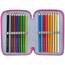 Clondo Mädchen 3-Fach Federmäppchen für Disney Prinzessinnen Fans – 44-teilig, komplett gefüllt – mit Schere, Lineal, Buntstiften – Rosa & Lila – Ideal für Schule & als Geschenk