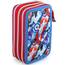 Clondo Jungen 3-Fach Federmäppchen für Avengers Fan – 45-teilig, komplett gefüllt – mit Schere, Kleber, Buntstiften 3.0 – Blau – ideal für Schule & als Geschenk – Iron Man, Captain America, Hulk