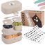 BJORKI® Bento Box für Kinder inkl. BONUS Namensticker - Auslaufsichere Lunchbox mit Fächern - Nachhaltige Brotdose Kinder für Kindergarten & Schule - Die Jausenbox für unterwegs. (Pastell Beige)
