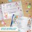 Papierdrachen Hochwertiges Freundebuch für Kinder - Schulfreunde - Grün - Poesiealbum mit Dinos, Rittern, Astronauten - für 27 Freunde - buntes kindgerechtes Design
