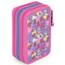 Clondo 3-Fach Federmäppchen Mädchen Gefüllt für Hello Kitty Kuromi Fan – Schulmäppchen Set 46 Teile mit Radierbaren Stiften, Filzstiften, Buntstiften – ideal für Schule & als Geschenk