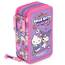 Clondo 3-Fach Federmäppchen Mädchen Gefüllt für Hello Kitty Kuromi Fan – Schulmäppchen Set 46 Teile mit Radierbaren Stiften, Filzstiften, Buntstiften – ideal für Schule & als Geschenk