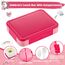 PUWOWYE Brotdose Kinder mit Fächern, Bento Box Kinder, 1330 ml Auslaufsicher Lunchbox Kinder, Brotbox für Mädchen & Jungen, geeignet für Schule, Kindergarten & Ausflüge BPA frei, Rosa