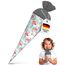 itenga Geschwisterschultüte 35 cm Tiere Pflanzen Muster Geschenkverpackung Schultüte Zuckertüte Filzverschluss Kinder Erwachsene (Flamingo)