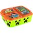 Minecraft Brotdose Kinder - Lunchbox mit 3 Fächern und Clip-Verschlüssen, Bento Snackbox aus Kunststoff für Kindergarten, Schule und Freizeit - Vesperdose robust & leicht zu öffnen