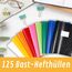 perfect line 125 Bast-Hefthüllen DIN-A4, 9 Farben, Heftumschlag mit Beschriftungsetikett, Heftschoner aus recycelbarem PP, dokumentenecht (5 x 25 Stk.)