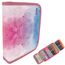 itenga Schüler-Etui 28 teilig gefüllt 1-Zipper Federmäppchen für Jungen und Mädchen (Regenbogen Wasserfarben)