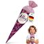itenga Geschwisterschultüte 35 cm Tiere Pflanzen Muster Geschenkverpackung Schultüte Zuckertüte Filzverschluss Kinder Erwachsene (Libellen mit Text)