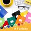 perfect line 500 Bast-Hefthüllen DIN-A4, 9 Farben, Heftumschlag mit Beschriftungsetikett, Heftschoner aus recycelbarem PP, dokumentenecht (20 Sets á 25 Stk.)