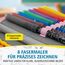 itenga Schüler-Etui 28 teilig gefüllt 1-Zipper Federmäppchen für Jungen und Mädchen (Schmetterling Elara)