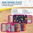 itenga Schüler-Etui 28 teilig gefüllt 1-Zipper Federmäppchen für Jungen und Mädchen (Sterne)