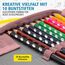 itenga Schüler-Etui 28 teilig gefüllt 1-Zipper Federmäppchen für Jungen und Mädchen (Muster Pastell)