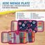 itenga Schüler-Etui 28 teilig gefüllt 1-Zipper Federmäppchen für Jungen und Mädchen (Blumen)