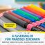 itenga Schüler-Etui 28 teilig gefüllt 1-Zipper Federmäppchen für Jungen und Mädchen (Einhorn)
