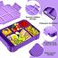 WayEee Brotdose Kinder mit Fächern 1330ml Lunchbox Kinder Auslaufsicher Brotdose Kinder für Kindergarten & Schule (Lila)