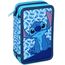 3-Fach Federmäppchen für Stitch Fan – 44-teilig, komplett gefüllt, inklusive Stifte, Bleistifte, Filzstifte, Buntstifte, Scheren – Grundschule und Geschenk – Offizielles Gadget für Kinder