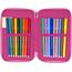3-Fach Federmäppchen für Stitch Fan – 44-teilig, komplett gefüllt, inklusive Stifte, Bleistifte, Filzstifte, Buntstifte, Scheren – Grundschule und Geschenk – Offizielles Gadget für Kinder