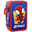Clondo Spiderman Federmäppchen 44 Stück, Mäppchen, Mehrfarbig, Federtasche für Schreibwaren, Etui mit Stiften, Kugelschreiber, & mehr, Kinder, Mädchen & Jungen, Grundschule, 3 Fächer, Spidey