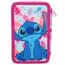 3-Fach Federmäppchen für Stitch Fan – 44-teilig, komplett gefüllt, inklusive Stifte, Bleistifte, Filzstifte, Buntstifte, Scheren – Grundschule und Geschenk – Offizielles Gadget für Kinder
