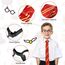 Aomig Zauberer Krawatte Brille Kostüm für Jungen Mädchen, Cosplay Krawatte Runden Brille für Kinder Cosplay Fasching Karneval Halloween Party Kostüme Accessoires Set (Rot + Brille)