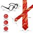 Aomig Zauberer Krawatte Brille Kostüm für Jungen Mädchen, Cosplay Krawatte Runden Brille für Kinder Cosplay Fasching Karneval Halloween Party Kostüme Accessoires Set (Rot + Brille)