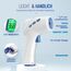 Fieberthermometer kontaktlos für Babys Kinder und Erwachsene, Infrarot-Stirnthermometer mit Fieberalarm, LCD-Display, sofortige genaue Messwerte, Weiß_Blau