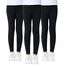 Domee Mädchen Leggings Lang Hosen Baumwoll Einfarbig 3er-Pack Schwarz 152-158 (Herstellergröße 160)