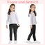 AMIYOYO 2er Pack Mädchen Leggings High Waist Lang Sportsleggins Weiche Sport Leggings Elastisch Fitness Hose Bequem Tanzhose Basic für Kinder