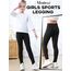 Monbessi Sportleggins Kinder Mädchen mit Handytasche Sporthose Hohe Taille Turnleggins Mädchen Lang für Gym Yoga Gymnastik(140, Schwarz)