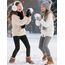 KEREDA Mädchen Leggings Thermo Gefüttert Warme Winter Dicke 2er-Pack,Schwarz Tupfen/Grau Tupfen,EU 110-116,Manufacturer 110