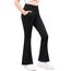 Adorel Mädchen Schlaghosen Bootcut Schlag Sport Leggings mit Taschen Yogahosen Schwarz 134-140 EU (Herstellergröße 140)