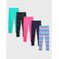 Spotted Zebra Little Girls' 5-Pack Leggings, Starburst, Small (6-7)