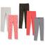 Amazon Essentials Mädchen Leggings, 5er-Pack, Grau/Orange/Pfirsich Blattmuster/Schwarz Sterne/Weiß Streifen, 2 Jahre