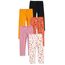 Amazon Essentials Mädchen Leggings, 5er-Pack, Rosa Streifen/Schwarz/Senfgelb/Skiing Foxes/Weiß Floral, 3 Jahre