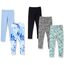Amazon Essentials Mädchen Leggings, 5er-Pack, Aquablau/Batik/Blau/Herzen/Schwarz, 4 Jahre