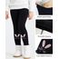 Adorel Mädchen Thermo Leggings Gefüttert Baumwolle Stickerei Winter Warm Hosen Schwarze Einzelne 122-128 EU (Herstellergröße 130)