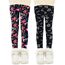 Domee Mädchen Leggings Gefüttert Thermoleggings Winter Warme Hosen 2er-Pack Schmetterlingsdruck 116-122 (Herstellergröße 120)